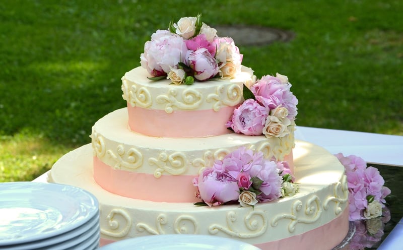 Wedding Cake with Sugar Flowers